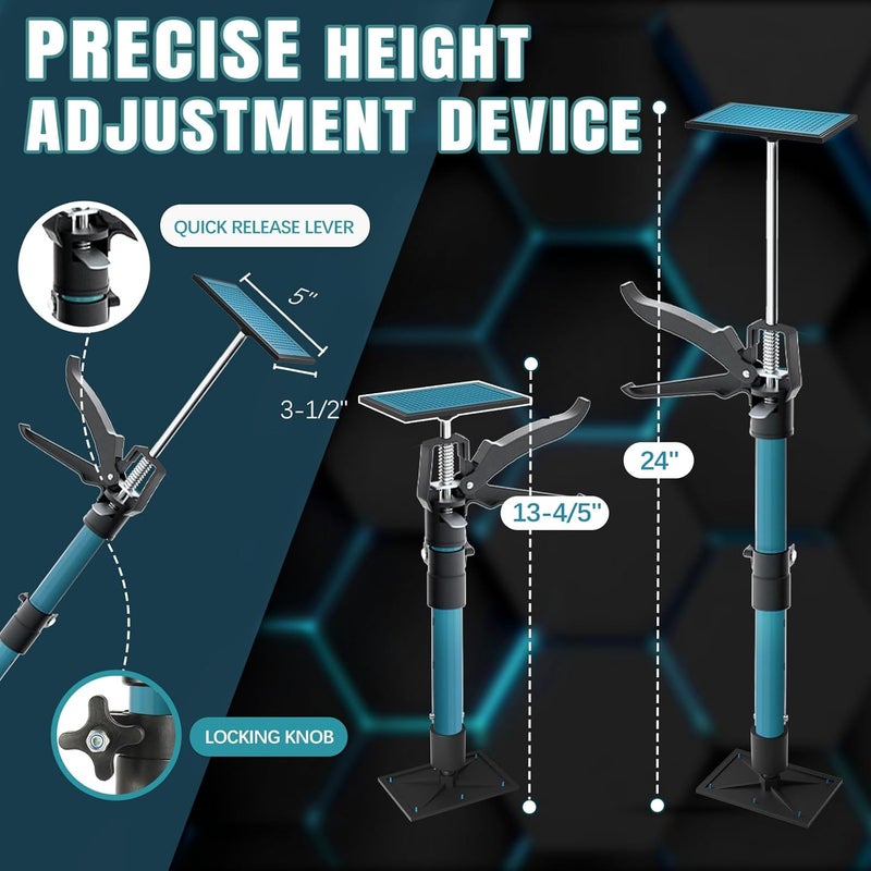 OUTIMATE Adjustable Support Pole, Cabinet Jacks for Installing Cabinets, Telescoping Support Poles Range from 13.8'' to 24.6'' Third Hand Tool for Installation, 132 LB Capacity, 2 Packs - Image 4